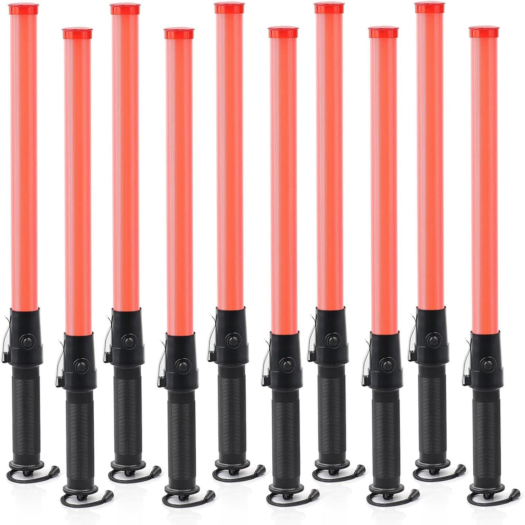 10 Pieces 21-inch Traffic Control Wand with 2 Flashing Modes S722864