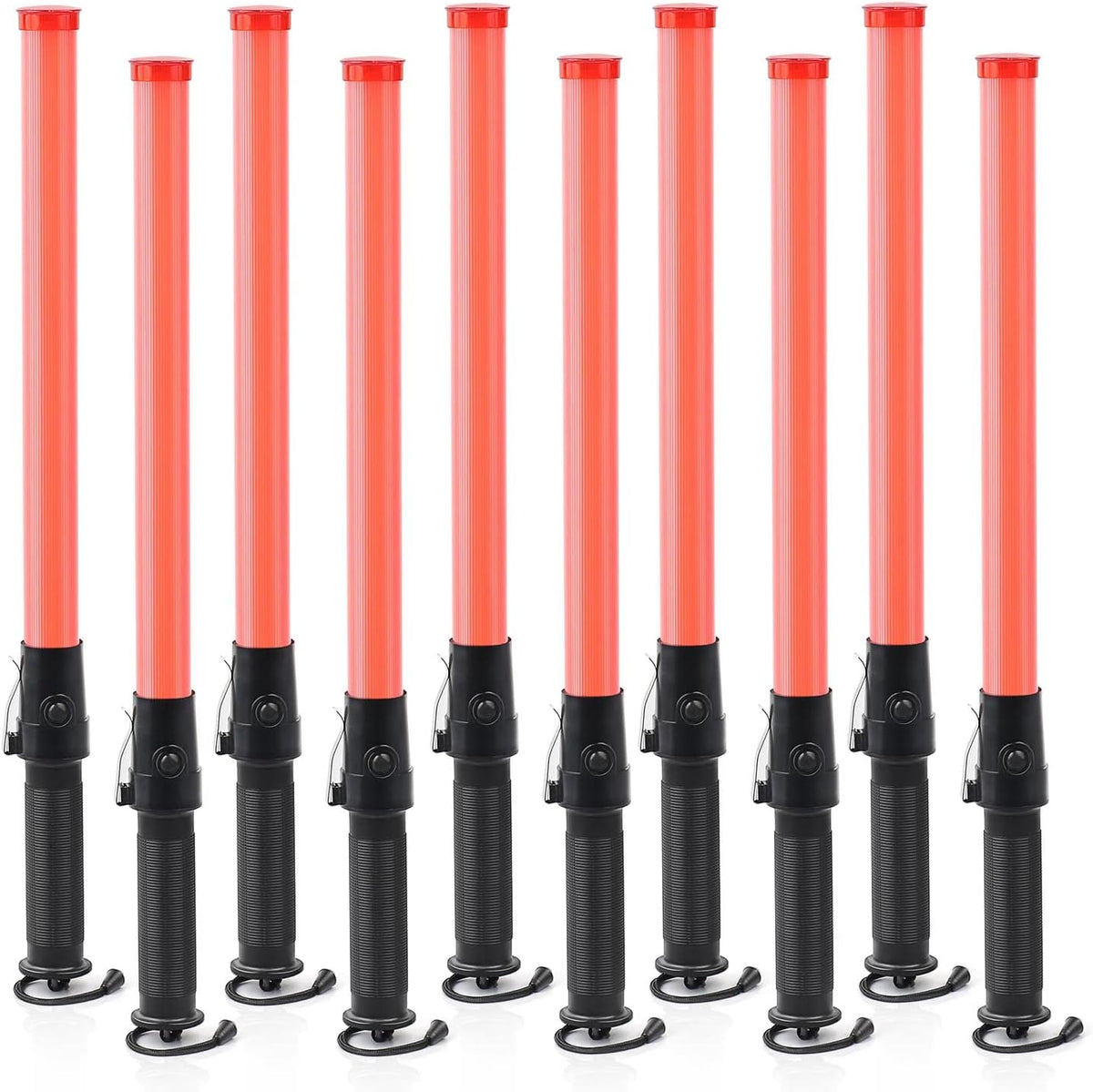 10 Pieces 21-inch Traffic Control Wand with 2 Flashing Modes S722864